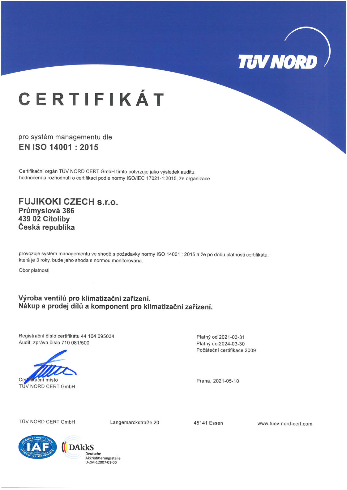 certifikát